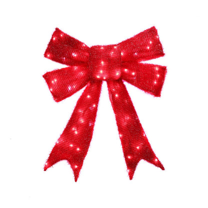 30 IN Lighted Red Bow Indoor/Outdoor Holiday Decor
