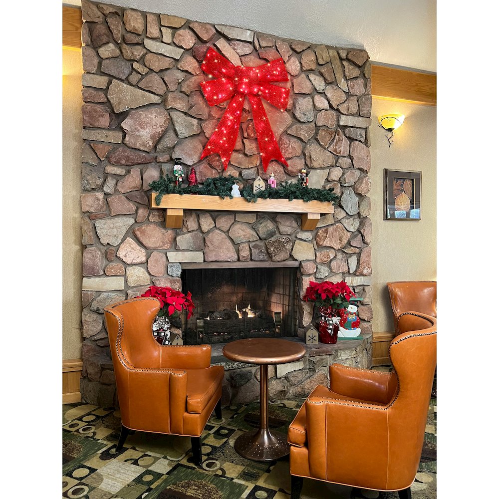 30 IN Lighted Red Bow Indoor/Outdoor Holiday Decor