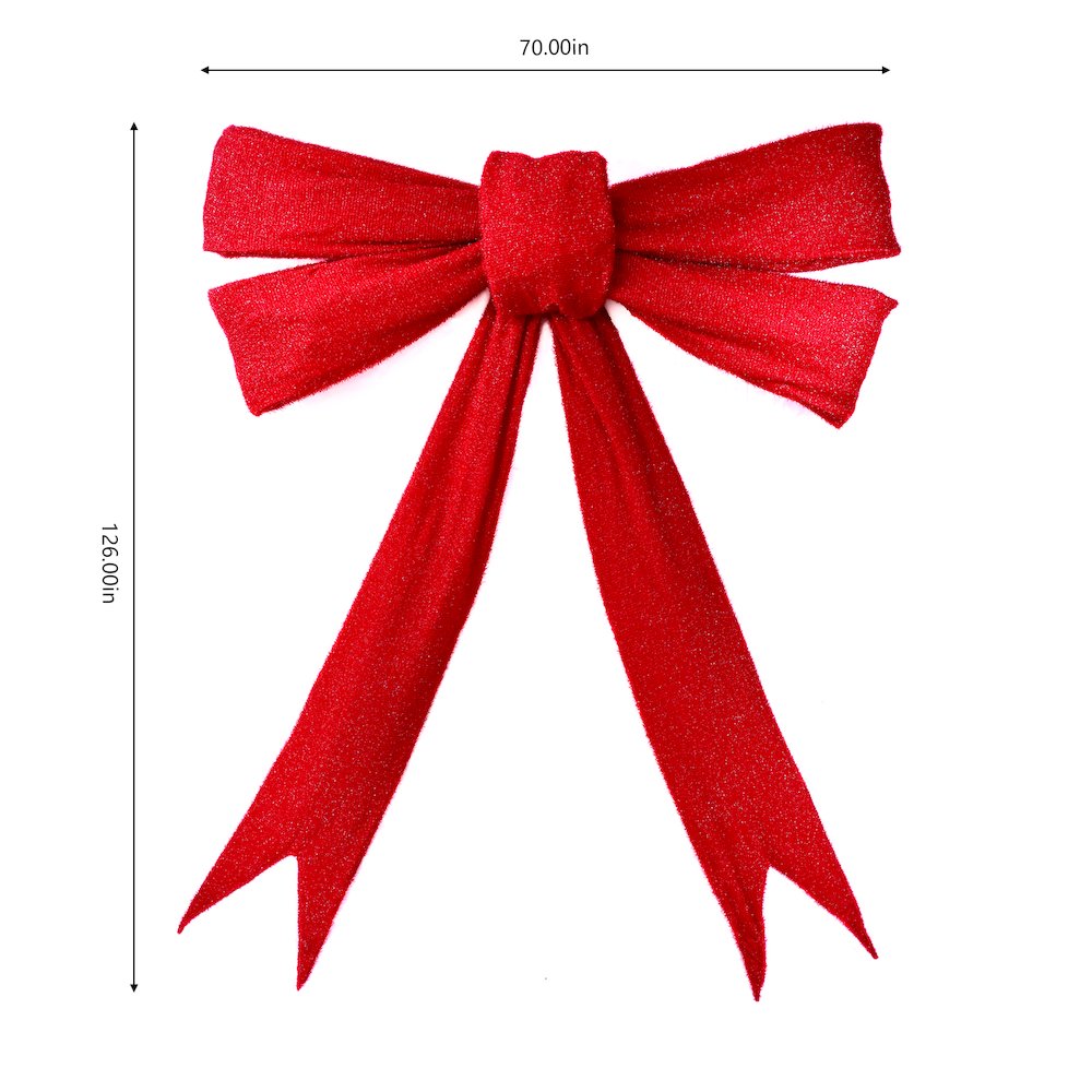 126 IN Lighted Red Bow Indoor/Outdoor Holiday Decor