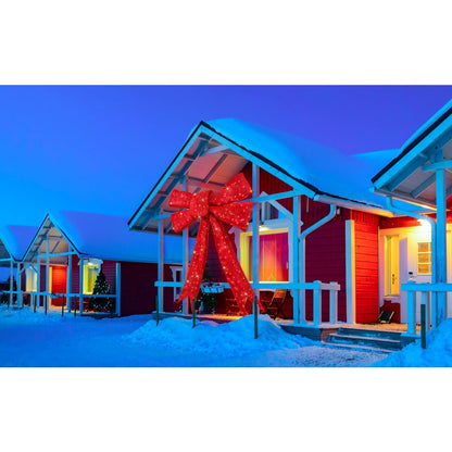 126 IN Lighted Red Bow Indoor/Outdoor Holiday Decor