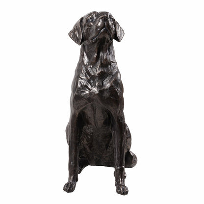 Bronze Sitting Labrador Life Size Resin Home Decor Living Room Display