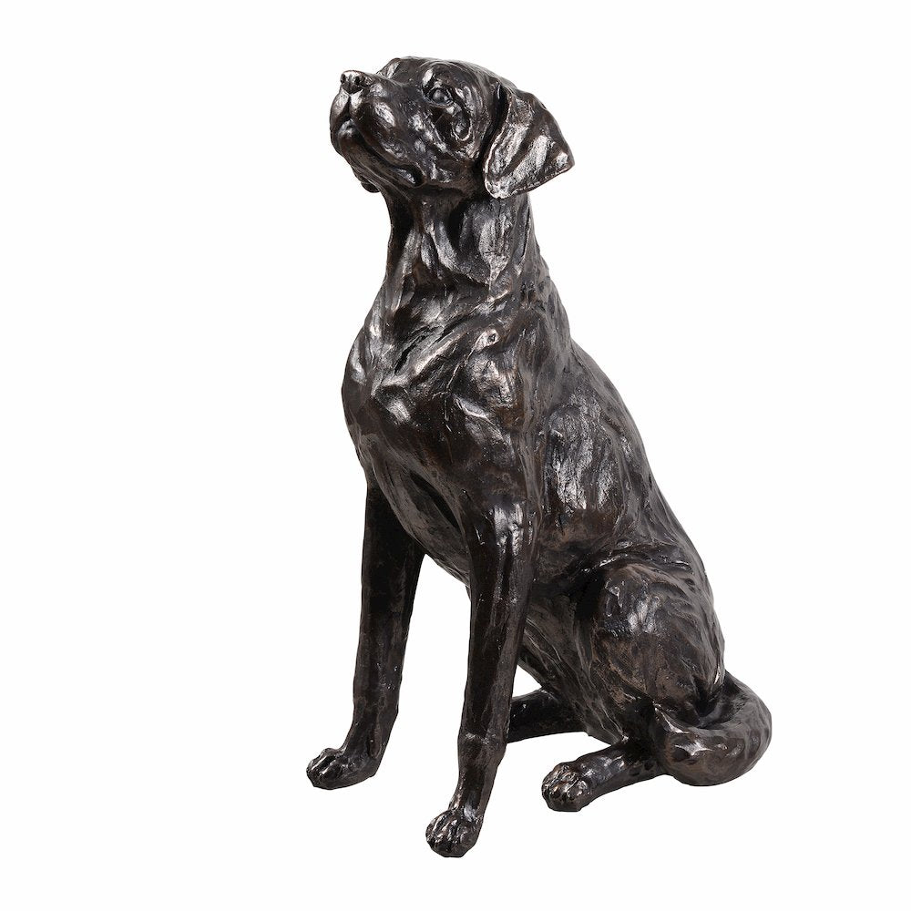 Bronze Sitting Labrador Life Size Resin Home Decor Living Room Display