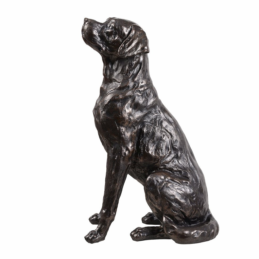 Bronze Sitting Labrador Life Size Resin Home Decor Living Room Display