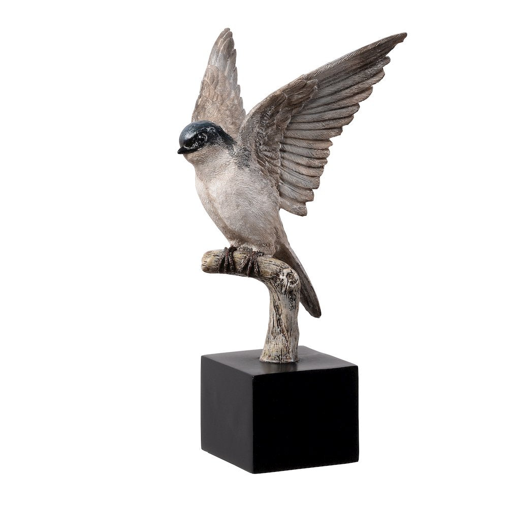 Small Swallow On Branch Lifelike Bird Resin Home Tabletop Decor