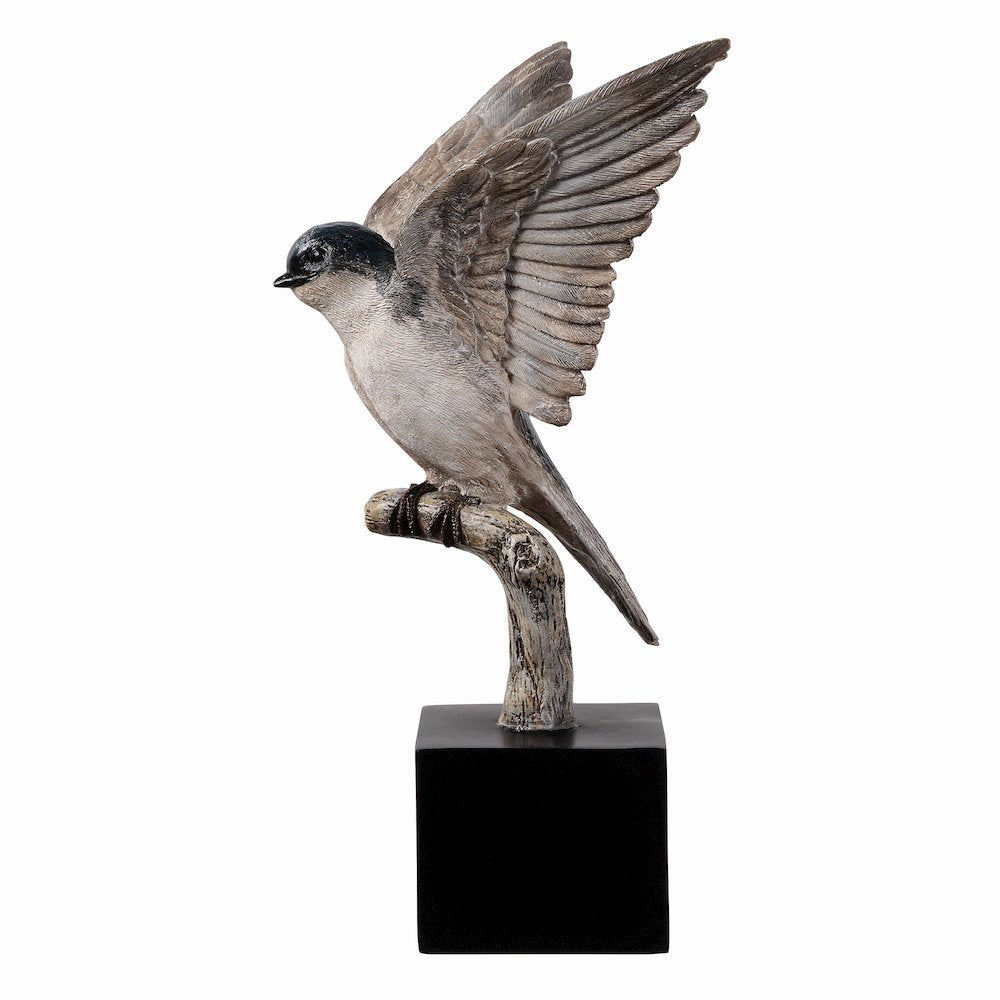 Small Swallow On Branch Lifelike Bird Resin Home Tabletop Decor