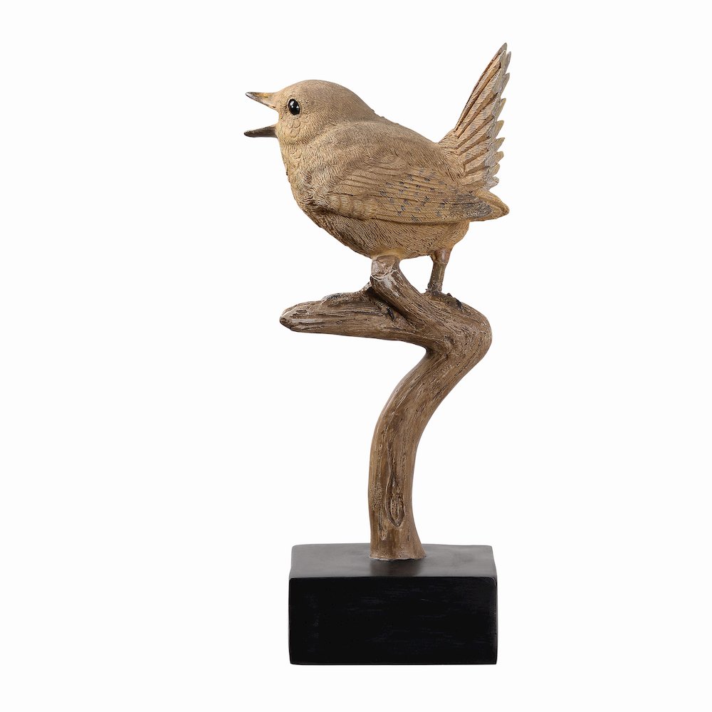 Sing Bird On Branch Lifelike Resin Bird Home Tabletop Decor