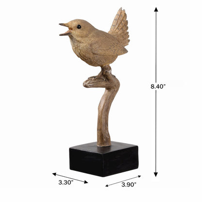 Sing Bird On Branch Lifelike Resin Bird Home Tabletop Decor