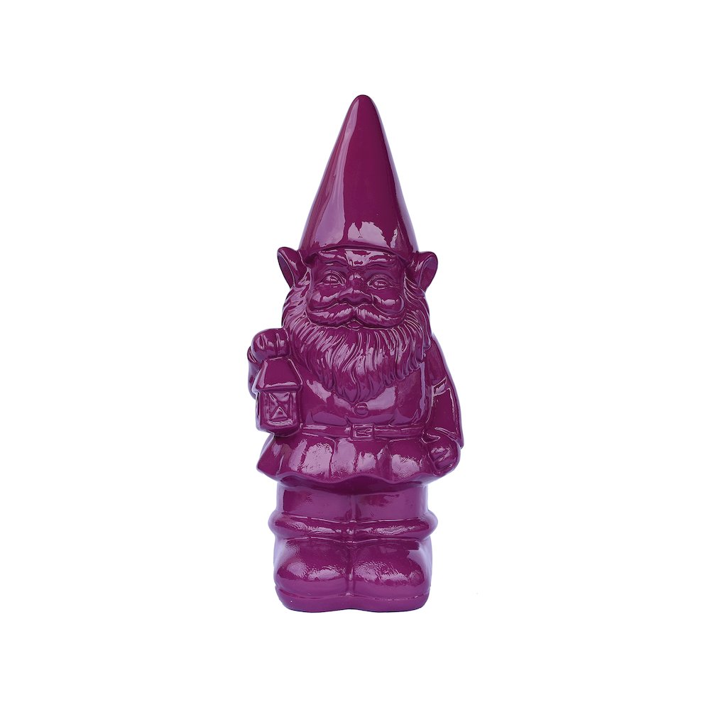 Garden Gnome Statue Holding Lantern-Purple