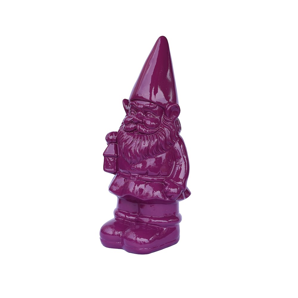 Garden Gnome Statue Holding Lantern-Purple