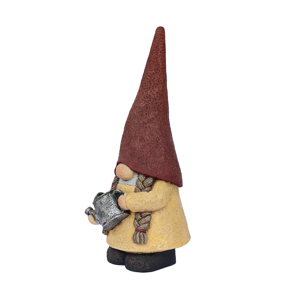 16in Female Garden Gnome Watering Plant