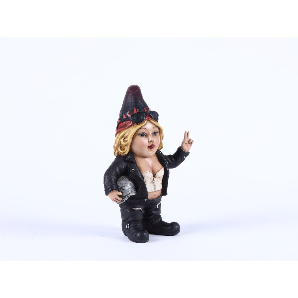 Female Biker Gnome W/Helmet- Gnomad
