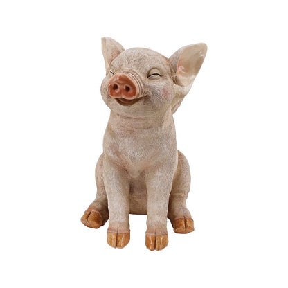 16.65" H Smiling Pig W/Wings Sitting