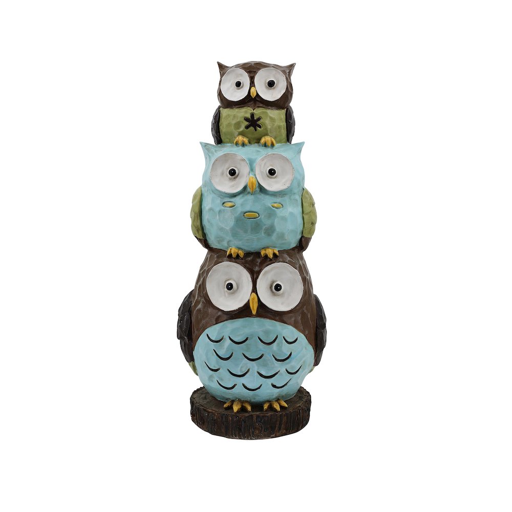 30"H Stacking Owls Garden Statue