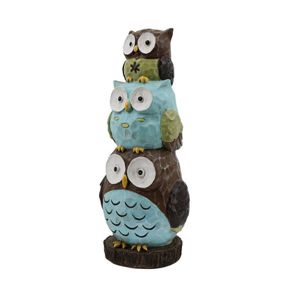 30"H Stacking Owls Garden Statue