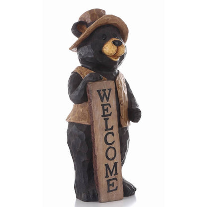 Bear Standing W/A Welcome Sign