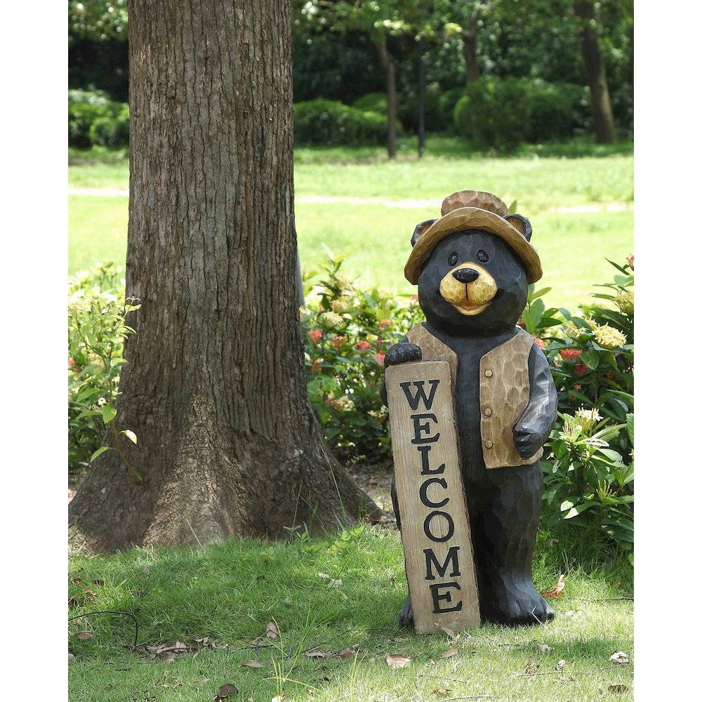 Bear Standing W/A Welcome Sign