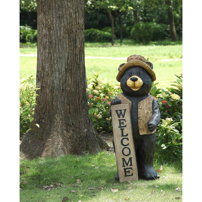 Bear Standing W/A Welcome Sign