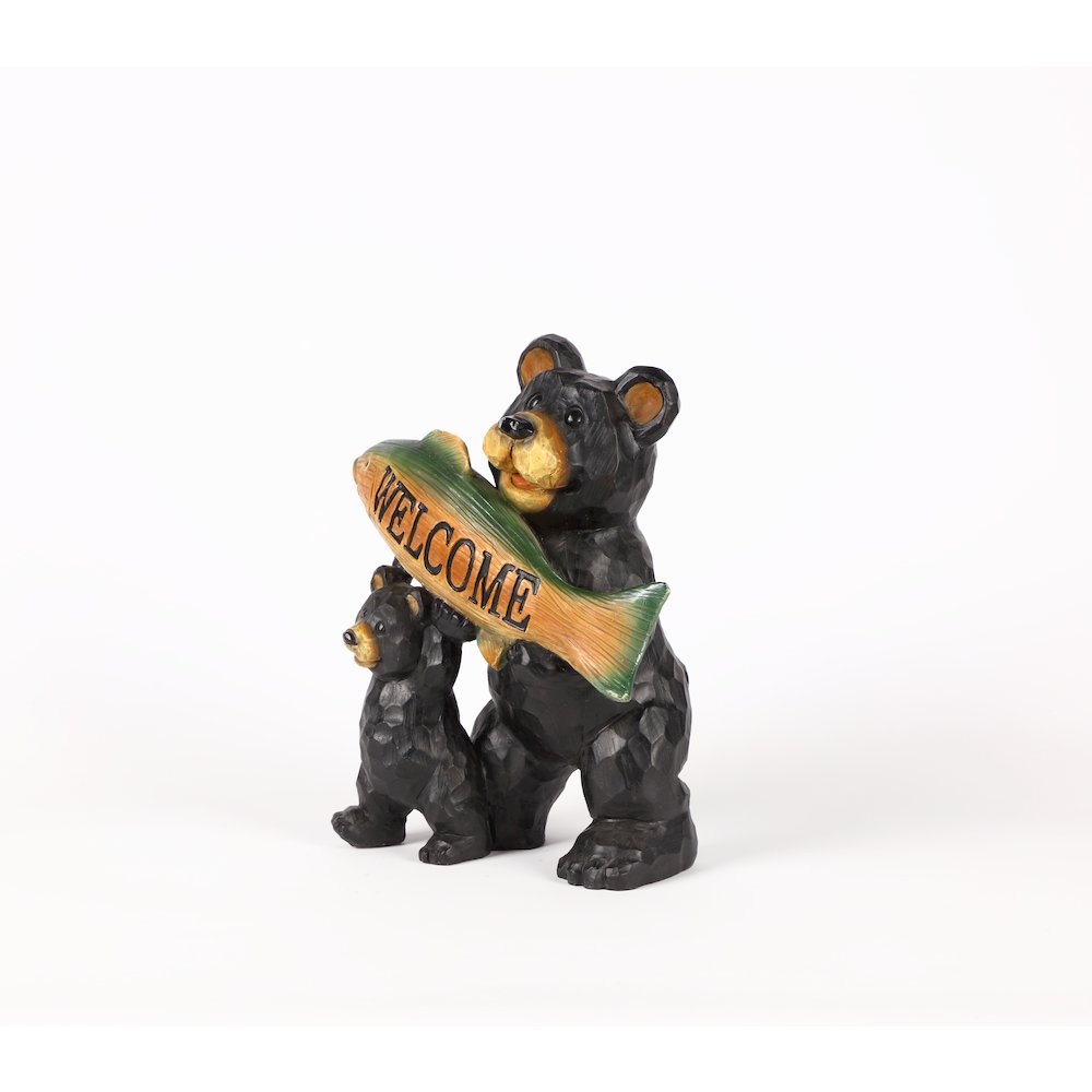 Bears Hold Fish Welcome Sign