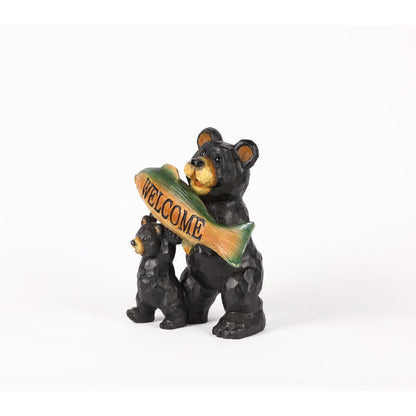 Bears Hold Fish Welcome Sign