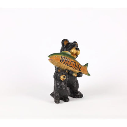 Bears Hold Fish Welcome Sign