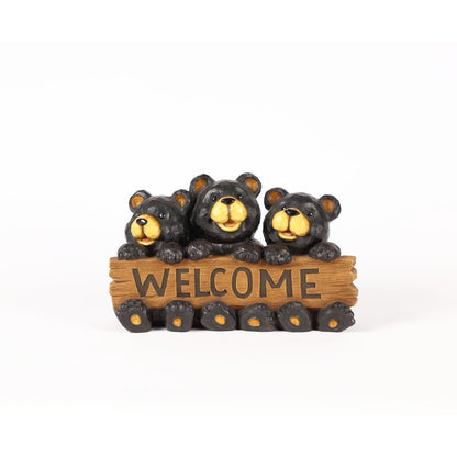 Bear Family with Welcome Sign