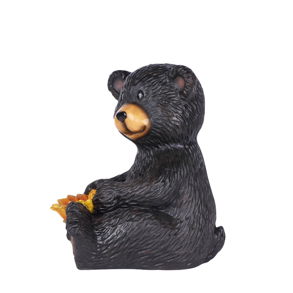 Bear Cub Holding Sunflower