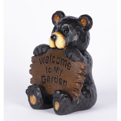 Bear Cub Holding Welcome Sign
