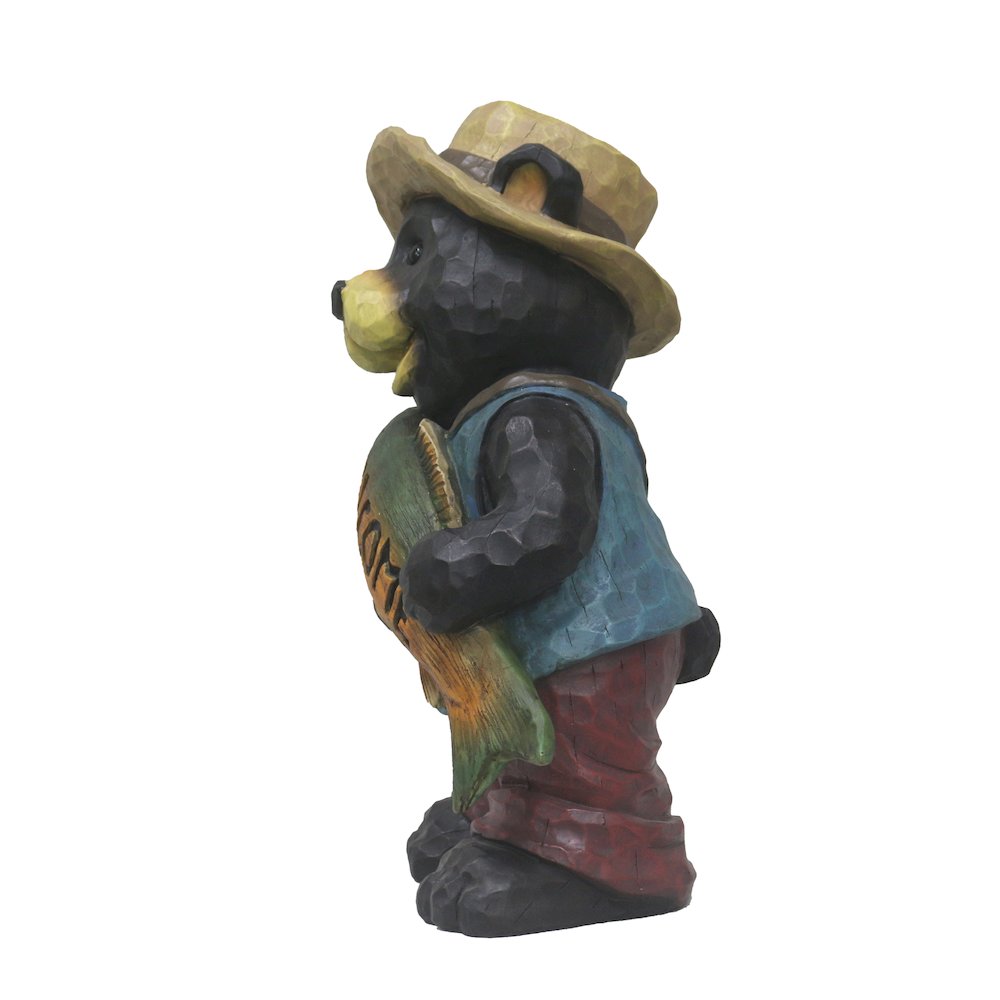 Bear with Fish Welcome Sign for Garden or Home