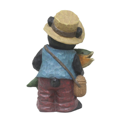 Bear with Fish Welcome Sign for Garden or Home