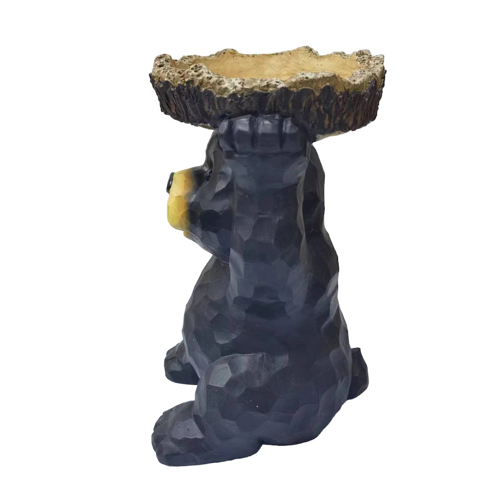 Sitting Bear Holding Bird Bath Garden Decor