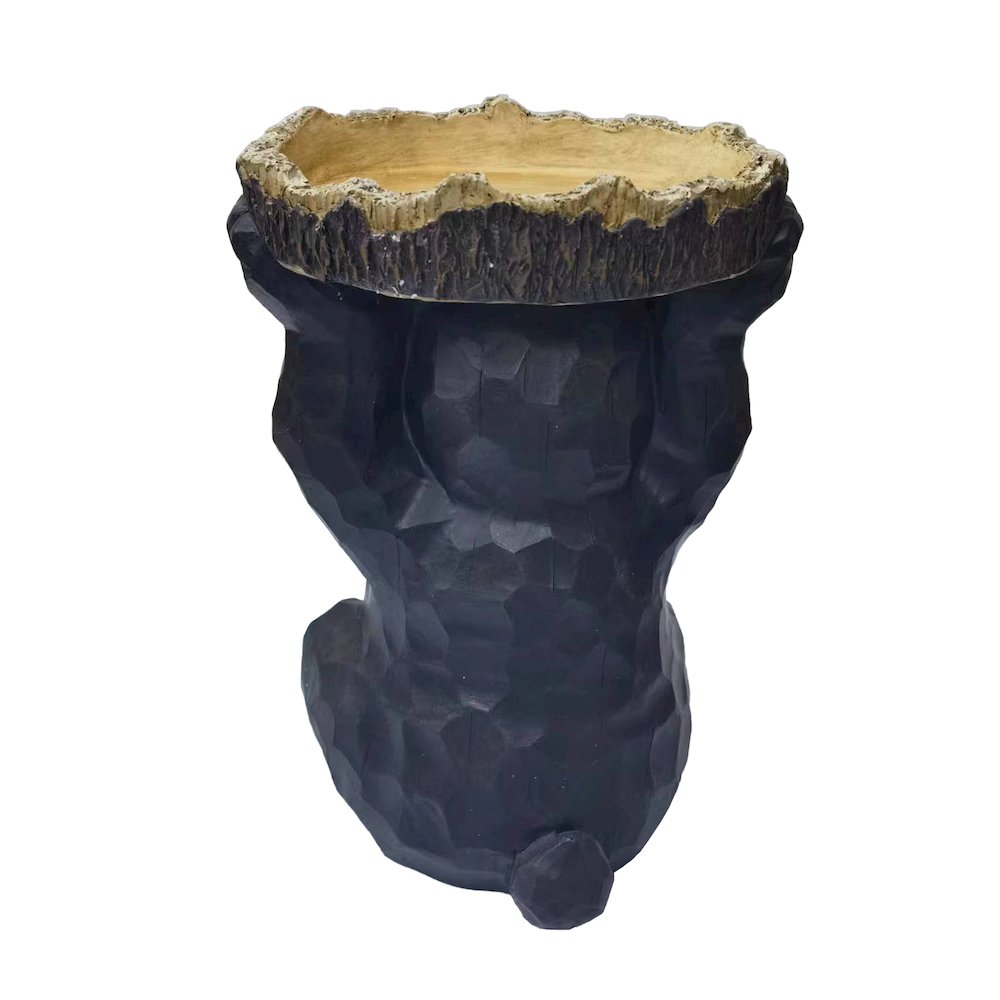 Sitting Bear Holding Bird Bath Garden Decor
