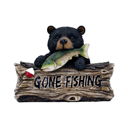 Black Bear W/Gone Fishing Sign