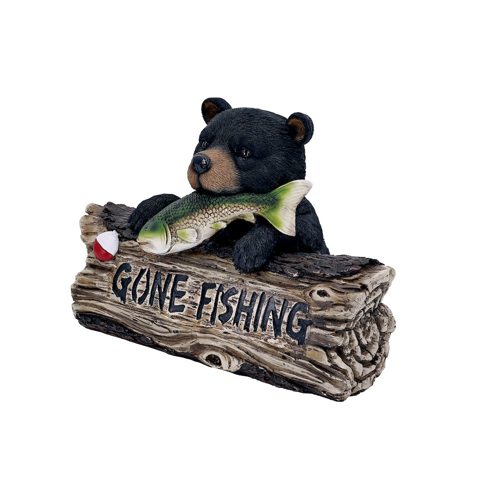Black Bear W/Gone Fishing Sign