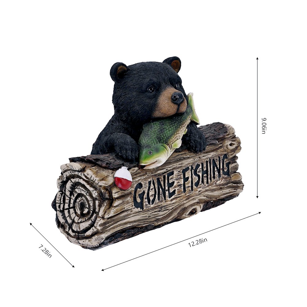 Black Bear W/Gone Fishing Sign