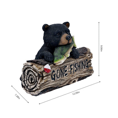 Black Bear W/Gone Fishing Sign