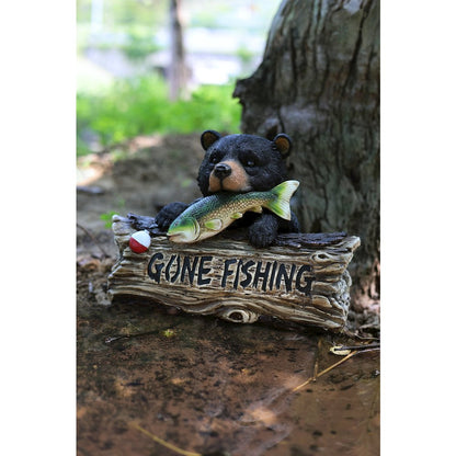 Black Bear W/Gone Fishing Sign