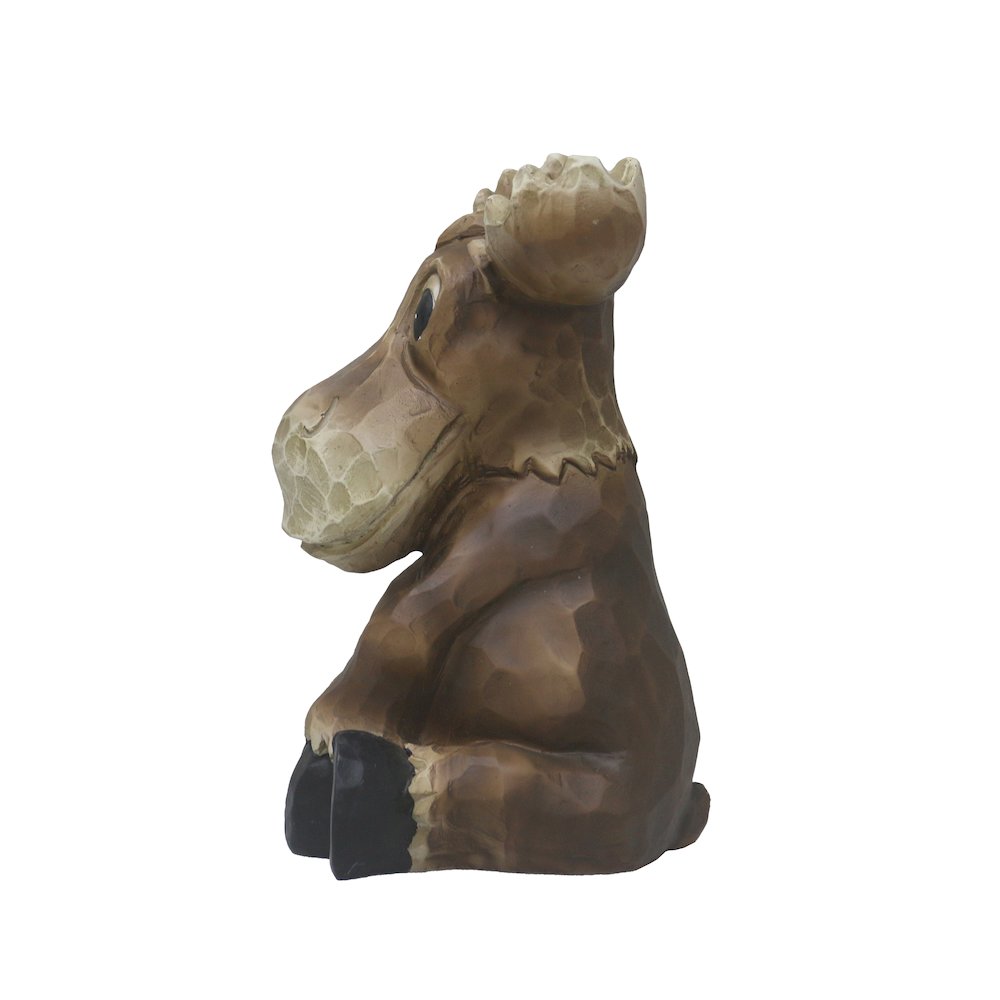 Sitting Moose Garden Statue Decor
