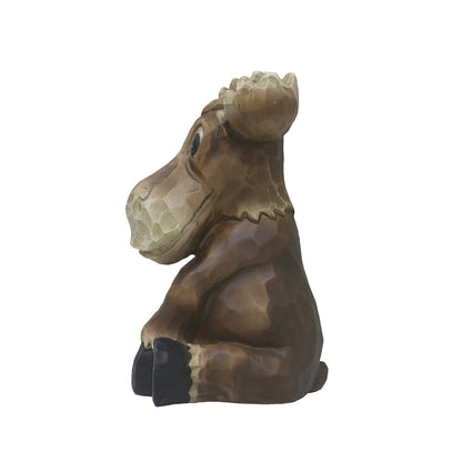 Sitting Moose Garden Statue Decor