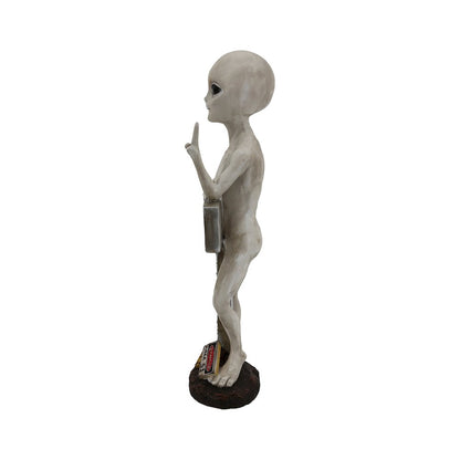 Alien Resin Statue W/Welcome Sign