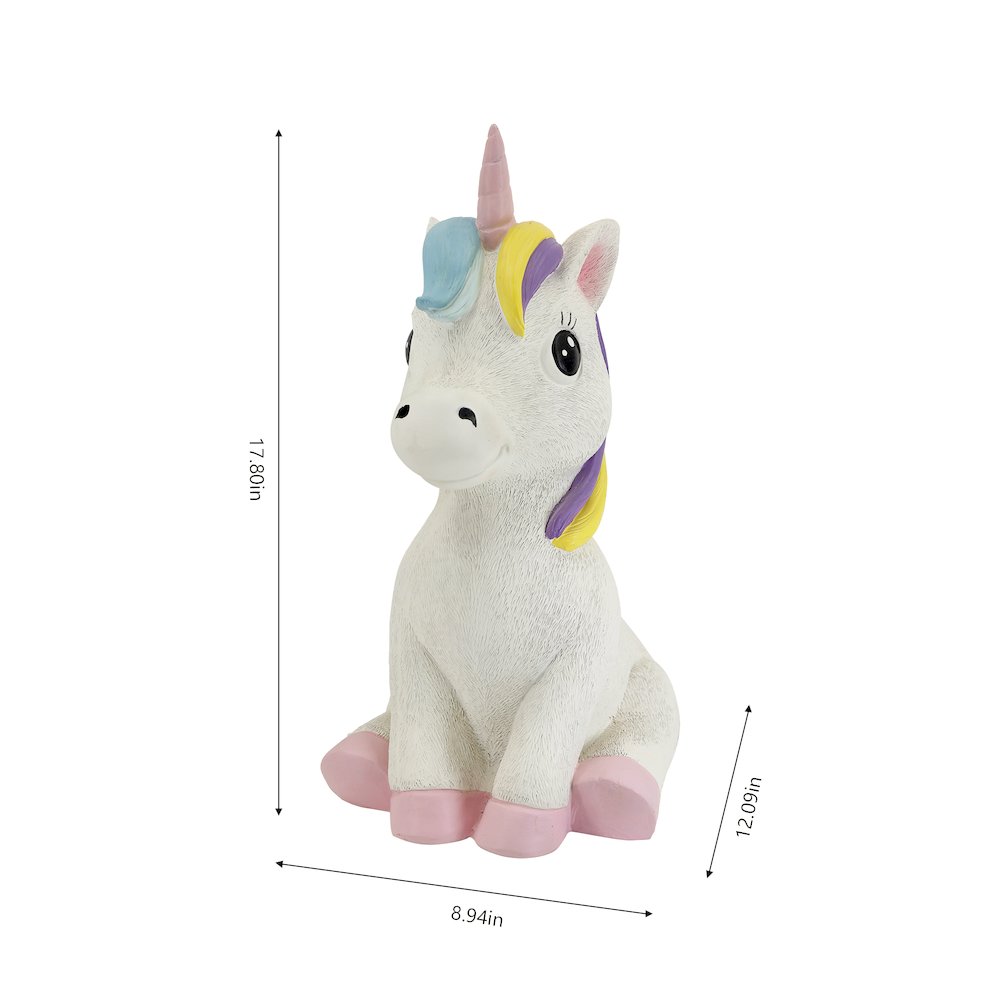 17.8" H Unicorn Polyesin Statue