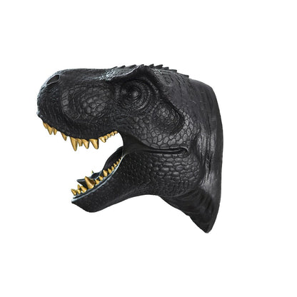 Dinosaur Head Sculpture Black Color Wall Mounted Ornament