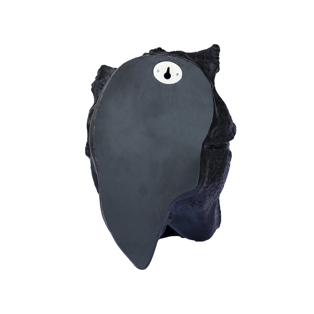 Dinosaur Head Sculpture Black Color Wall Mounted Ornament
