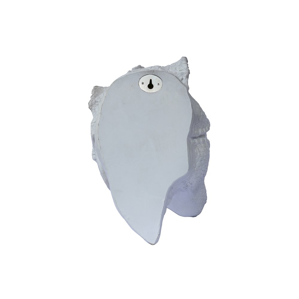 Dinosaur Head Sculpture White Color Wall Mounted Ornament