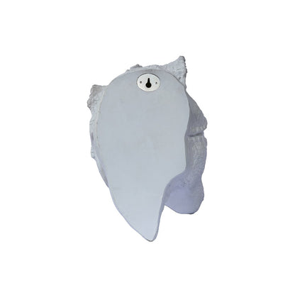 Dinosaur Head Sculpture White Color Wall Mounted Ornament