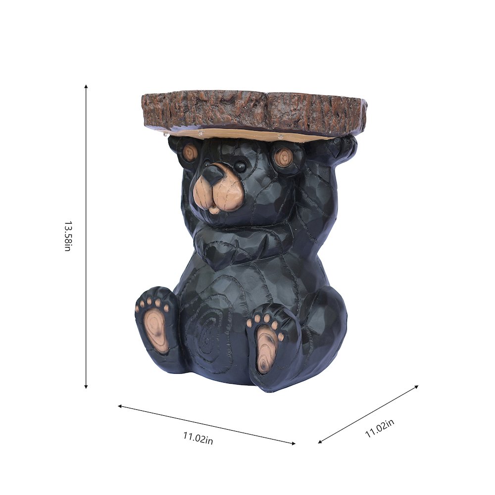 Bear Statue Plant Stand Solar Light