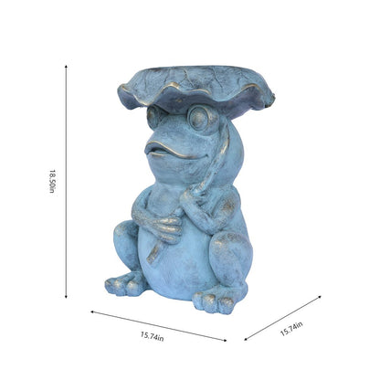 Frog Garden Statue Plant Stand Solar Light
