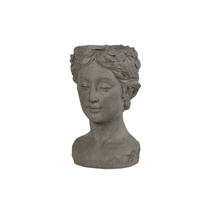 Elegante Petite Woman Head Plant Stand Statue