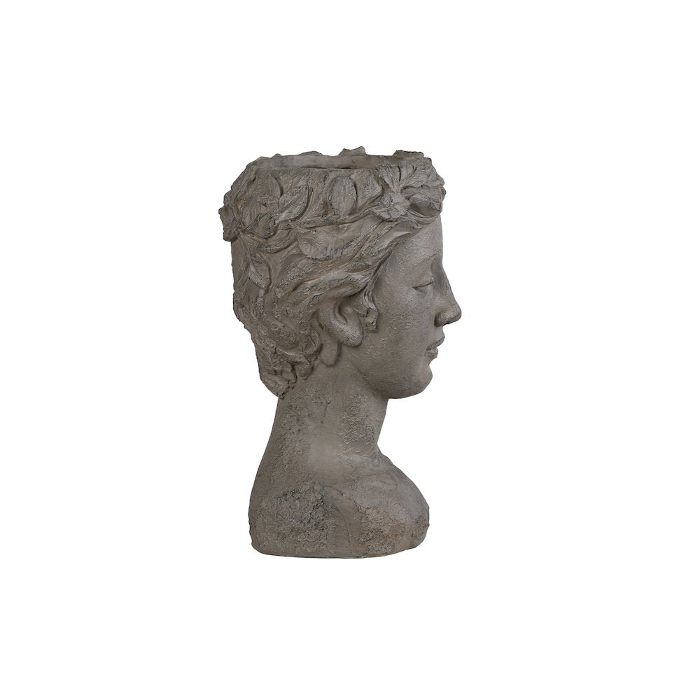 Elegante Petite Woman Head Plant Stand Statue