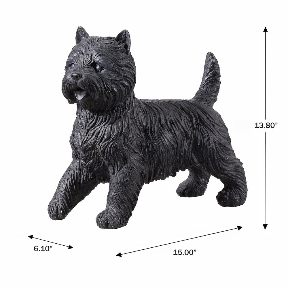 Cairn Terrier Statue Black Life Size Home Decor Garden Yard Statue