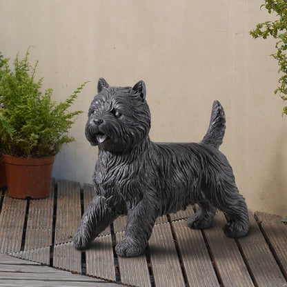 Cairn Terrier Statue Black Life Size Home Decor Garden Yard Statue